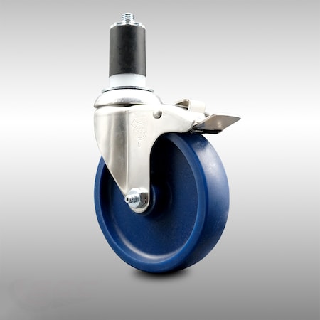 Service Caster 5 Inch 316SS Solid Poly Swivel 1-5/8 Inch Expanding Stem Caster Lock Brake SCC SCC-SS316TTLEX20S514-SPUS-158